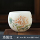 羊脂玉主人杯單杯女士高顏值德化白瓷牡丹功夫茶杯陶瓷品茗杯套裝 羊脂玉瓷-不倒杯-洛陽(yáng)紅