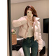 布力潘小個子高腰短款羽絨服女淺粉色冬季韓系白鴨絨立領(lǐng)面包服 淺粉色 XS (155)