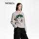 MO&Co.毛衣針織衫綿羊毛絨感小熊寬松美式復古圓領(lǐng)花灰摩安珂 中花灰色 M 165