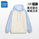 真維斯女裝2024冬季新款美式復(fù)古ins寬松外穿休閑插肩長(zhǎng)袖衛(wèi)衣G2 C款淺藍(lán)色拼杏色8512 連帽常規(guī) M 170/88A