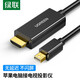 綠聯Mini DP轉HDMI轉換線 雷電接口適用Surface蘋果Mac電腦接顯示器投影儀線 黑色1080P 1.5米