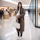 恩若凡毛衣外套女秋冬長(zhǎng)款加厚針織開(kāi)衫帶袋連帽衫過(guò)膝寬松粗線 駝色 M建議95-105斤