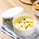 瑞棖純白骨瓷蒸蛋碗家用陶瓷帶蓋雞蛋羹碗釉下彩保溫飯盒可蒸保鮮蓋碗 純白5英寸帶蓋蒸蛋碗1個(gè)