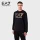 阿瑪尼EMPORIO ARMANI【禮物】EA7男士鏤空大標識印花棉衛衣