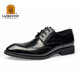 老人頭（LAORENTOU）皮鞋男士鱷魚(yú)紋雕花男鞋頭層牛皮商務(wù)正裝鞋 522010219 黑 42 