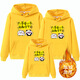 一家三口親子裝衛衣秋冬新韓版潮母子母女裝加絨加厚洋氣上衣 黃 爸爸M