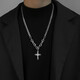 BJYL刻字十字架項鏈男潮韓版吊墜男士鎖骨鏈嘻哈街頭情侶學(xué)生掛件配飾