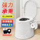 固立特移動(dòng)馬桶老年人坐便器孕婦尿桶簡(jiǎn)易移動(dòng)便攜式成人塑料臥室坐便椅 白色兩用型【封底+鏤空內桶】