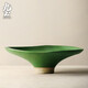 九土手工粗陶餐盤(pán)家用菜盤(pán)子日式和風(fēng)餐具創(chuàng  )意點(diǎn)心果盤(pán)西餐意面盤(pán)創(chuàng  )意個(gè)性簡(jiǎn)約盤(pán)子 荷葉綠