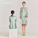 桑羅（SANGLUO）睡衣女重磅真絲睡裙商場同款減齡氛圍外穿家居服春節(jié)送禮 藍白條紋底印花 L
