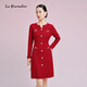 拉珂蒂（La Koradior）【商場(chǎng)同款】2024年春季新款羊毛紅色女連衣裙 中紅色 M