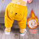 梔潔寶寶褲子秋冬外穿1歲嬰兒加絨屁屁褲冬裝男小童加厚PP褲保暖棉褲 黃PP熊 雙層加絨 【需要拍大一碼】適合15-5度 100 cm
