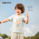 aqpa【135g新疆棉】?jì)和绦銽恤純棉上衣春夏寶寶衣服內搭打底萌 藍底笨笨熊 73