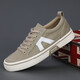 閃步春秋男鞋新款休閑百搭韓版潮鞋低幫透氣時(shí)尚男士軟底帆布鞋 卡其 39
