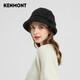 卡蒙（Kenmont）英倫圓頂大檐毛呢帽復古黑色冬季盆帽女秋韓版優(yōu)雅小禮帽2607 黑色 可調節(57.5cm)