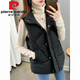 皮爾卡丹（pierre cardin）羽.絨棉馬甲女2025新款時(shí)尚冬季新款洋氣棉中長款棉加厚保暖背心 黑色 2XL 建議135-155斤
