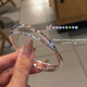 雙環(huán)四葉草足銀S999手鐲女光面實心閉口銀鐲子年輕款送女友 四葉草雙環(huán)56mm