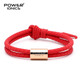 power ionics潮牌硅膠手鏈男女轉運珠情侶刻字手繩學(xué)生禮物手環(huán)手鐲 紅色/玫瑰金配飾