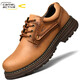 德國駱駝動(dòng)感男鞋休閑皮鞋頭層牛皮秋冬新款工裝鞋男低幫耐磨大頭鞋軟底 棕色（皮鞋碼） 40