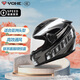 YOHE3C男女電動(dòng)摩托車(chē)全盔機車(chē)保暖全覆式四季安全帽頭盔冬季圍脖防寒 黑白灰23#（可坼圍脖） XL(61-62)