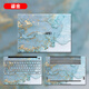 路曼頓華為MateBook 14保護膜2023/22筆記本貼膜i7i5電腦貼紙KLVG-16外殼膜全套配件 圖案編碼：鎏金 ACD面（上蓋膜+托盤膜+底部膜）