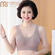 莫代爾 中老年大碼內(nèi)衣女無鋼圈運(yùn)動(dòng)文胸聚攏防下垂背心式印花胸罩薄 奶咖(2件裝) M 【80-140斤】