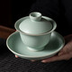 豐陶張生 汝窯三才蓋碗汝瓷茶碗普洱茶蓋碗鐵觀(guān)音紅茶茶具可養可開(kāi)片