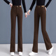 魅力棠牛仔褲微喇彈力女褲子馬蹄春季2026新款高腰顯瘦長褲修身喇叭褲裝 咖色 L 28(105-115斤)