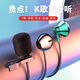 北極鳥(niǎo)k歌專(zhuān)用耳機有線(xiàn)雙麥克風(fēng)降噪高清直播全民唱歌聲卡耳返錄音錄歌音樂(lè )Tyepc通話(huà)3.5圓手機電腦通用 暗夜綠-降噪麥克 3.5mm圓頭