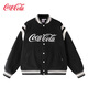 可口可樂(lè)（Coca-Cola）棒球服男春秋情侶款?yuàn)A克外套 黑色 S (90-110斤) 