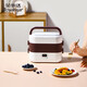 榮事達（Royalstar）電熱飯盒304不銹鋼保溫插電加熱帶熱飯神器上班族便攜便當煮雞蛋小蒸鍋 2L 智能預約定時(shí) 雙層 咖啡色 加餐具