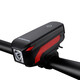 洛克兄弟（ROCKBROS）洛克兄弟自行車車燈前燈USB充電遙控電喇叭鈴鐺手電筒夜騎行配件 7599-黑紅