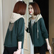 楚馨2026春秋季新款女裝女士韓版時(shí)尚洋氣小個(gè)子夾克衫短外套女風(fēng)衣 綠色 L