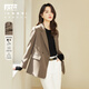 對白（DUIBAI）高級感西裝外套女2026春新款復古時(shí)尚小個(gè)子休閑職業(yè)西服上衣 栗灰色 S