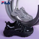 FILA 斐樂魚刺SOFIA老爹鞋女鞋厚底增高時尚休閑鞋復古反光運動鞋 黑-BK 37.5