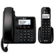 AT&T 34109擴(kuò)音大音量中文菜單數(shù)字無繩子母機(jī)一拖一家用辦公電話機(jī)固話有線固定老人機(jī)座機(jī)無繩電話機(jī) 中文版 黑色 一拖一