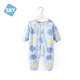 舒貝怡兒童秋冬加絨連體衣寶寶睡袋嬰兒加厚爬服男女童保暖哈衣秋裝 可愛(ài)熊掌藍色 80cm (12-18個(gè)月)