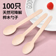 SHUANG YU一次性勺子木質湯勺飯勺100只/包 自然降解外賣勺快餐勺咖啡勺