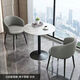 百圣牛北歐巖板洽談桌椅酒店接待組合會(huì )客陽(yáng)臺休閑奶茶圓桌餐桌家用桌椅 淺灰皮椅+雪山白巖板 60cm 直徑巖板一桌兩椅