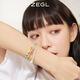 ZEGL彩虹串珠手鏈女925銀多巴胺彩色首飾七夕情人節(jié)禮物送女友