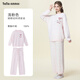 tutuanna半邊絨秋冬睡衣女 蝴蝶結刺繡加絨加厚家居服套裝可外穿 24492027淺粉色 M 160/84A(適合身高155-170cm