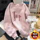 閨哲新款2025套頭粉色衛衣女春秋寬松美拉德洋氣減齡圓領(lǐng)外套慵懶風(fēng) 主圖色 L 106-120斤【正版品質(zhì)】