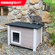 sunnyzoo戶(hù)外實(shí)木貓屋流浪貓窩小型犬狗屋貓產(chǎn)房四季通用保暖泰迪小鹿犬 淺灰色單層