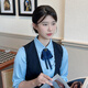 云絲戀領(lǐng)結襯衫女系帶職業(yè)銀行空姐工作服制服西裝百搭領(lǐng)花盤(pán)發(fā)頭花套裝 歐根紗領(lǐng)結-槍黑鉆-藏藍-松緊帶