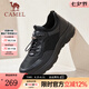 駱駝（CAMEL）免系商務(wù)運動皮鞋新款網(wǎng)面透氣厚底男鞋 G14S220621 黑色 40
