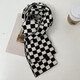 目丸黑白棋盤(pán)格子圍巾女韓版針織毛線(xiàn)圍脖男秋冬季保暖學(xué)生百搭披肩 黑白格子(不帶標)