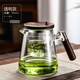 禾艾蘇（heisou）  耐熱飄逸杯泡茶壺新款胡桃木把玻璃內膽泡茶器茶水分離茶具套裝 透明胡桃木飄逸壺 750ml
