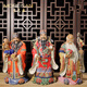 MOREISAN中式陶瓷福祿壽擺件三星南極仙翁家居辦公室喬遷新居老人生日禮物 福祿壽三星 16寸