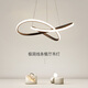 合悅極簡(jiǎn)餐廳吊燈簡(jiǎn)約現(xiàn)代創(chuàng)意線條主臥室燈后現(xiàn)代書房北歐led燈具 60cm黑色 三色變光