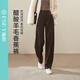 逸陽(yáng)逸陽(yáng)窄版香蕉褲女冬季加絨加厚高腰顯瘦百搭窄版闊腿休閑褲 咖啡色 29